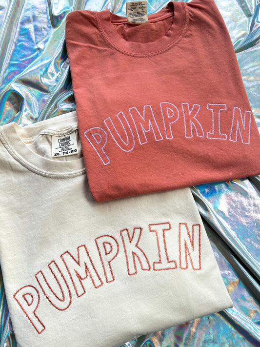 Pumpkin Embroidered Tee