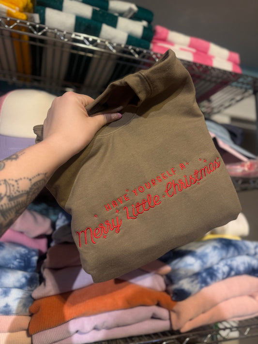 Have yourself a Merry Little Christmas Tan Crewneck