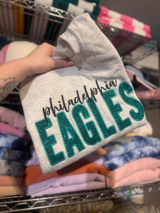 EAGLES Glitter Crewneck