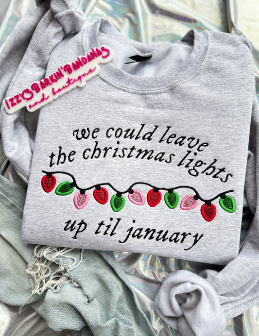 Christmas Lights Glitter Crewneck