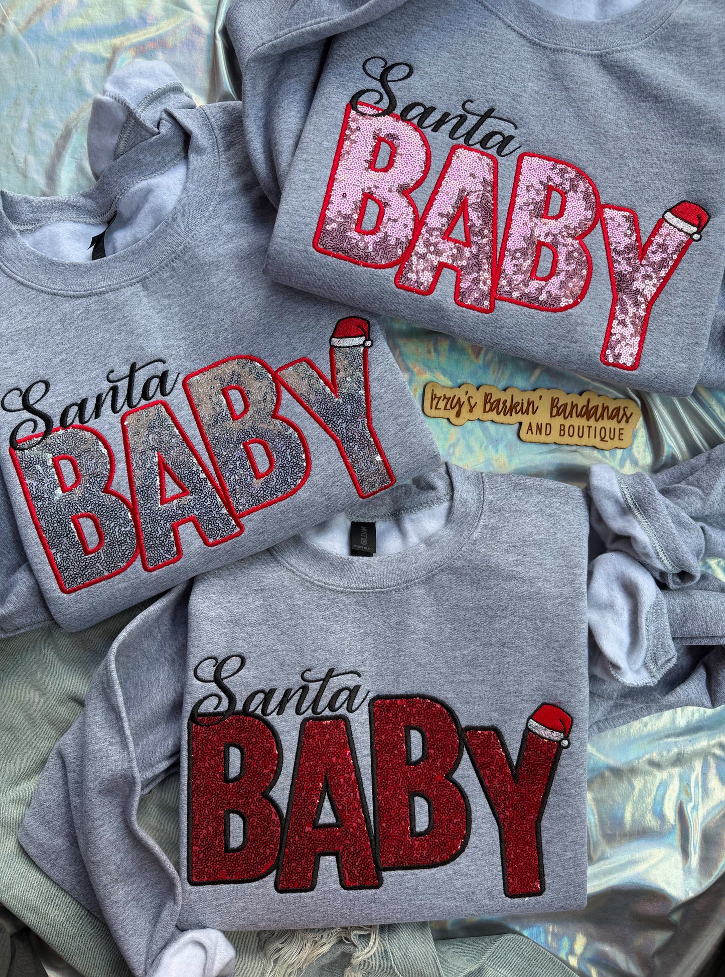 Santa BABY Sequin Crewneck