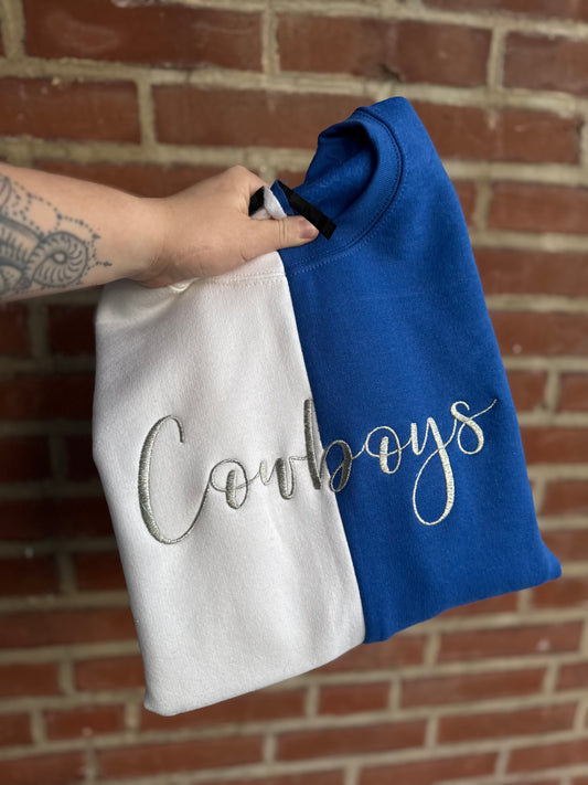 Split Cowboys Crewneck