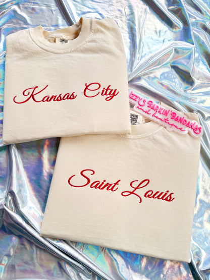 Cursive City Name Tee (customizable)