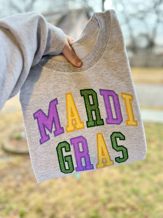 Glitter Mardi Gras Crewneck