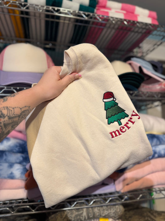 Merry Christmas Tree Crewneck