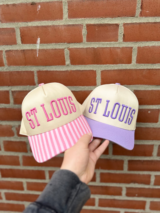 Two tone Pink Stripe ST LOUIS Hat