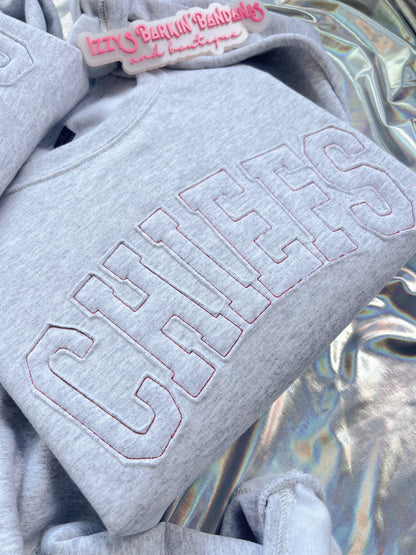 Raw Edge Applique TEAM Crewneck