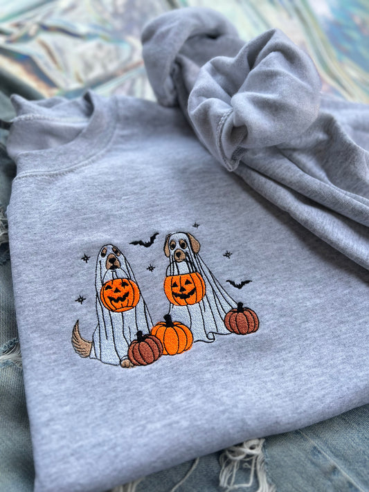 Spooky Dog Embroidered Crewneck