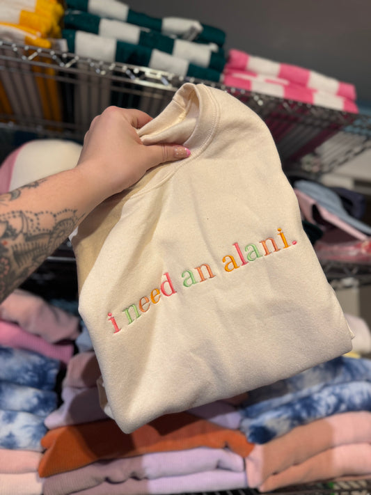 2XL Imperfect: I need an Alani Crewneck