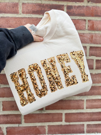 CUSTOM WORD Sequin Crewneck