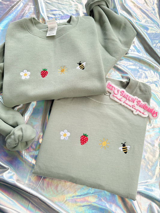 Summer Strawberry/Bee Icons Tee/Crewneck