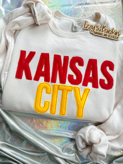 Kansas City Embroidered Felt Crewneck