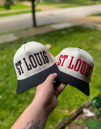 Two Tone Black ST LOUIS 3D Hat