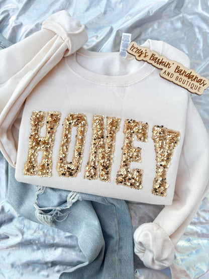 HONEY Sequin Crewneck