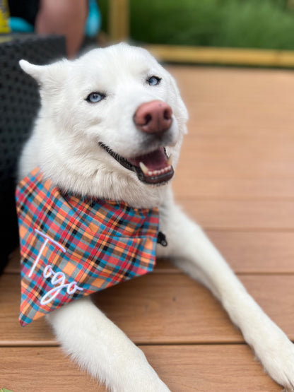 Orange Plaid Bandana