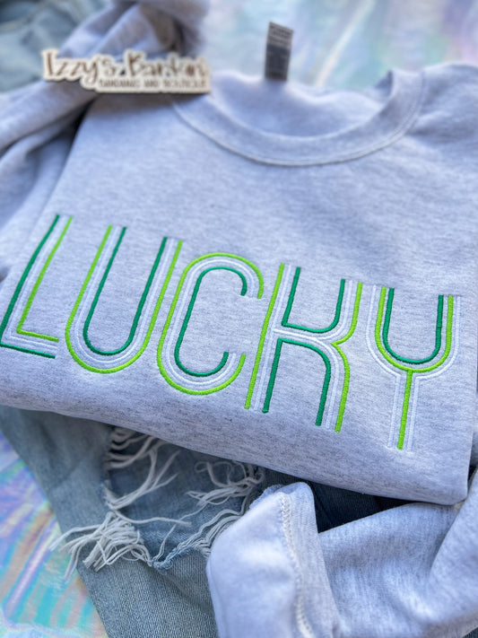 LUCKY Three Line Crewneck