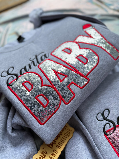 Santa BABY Sequin Crewneck