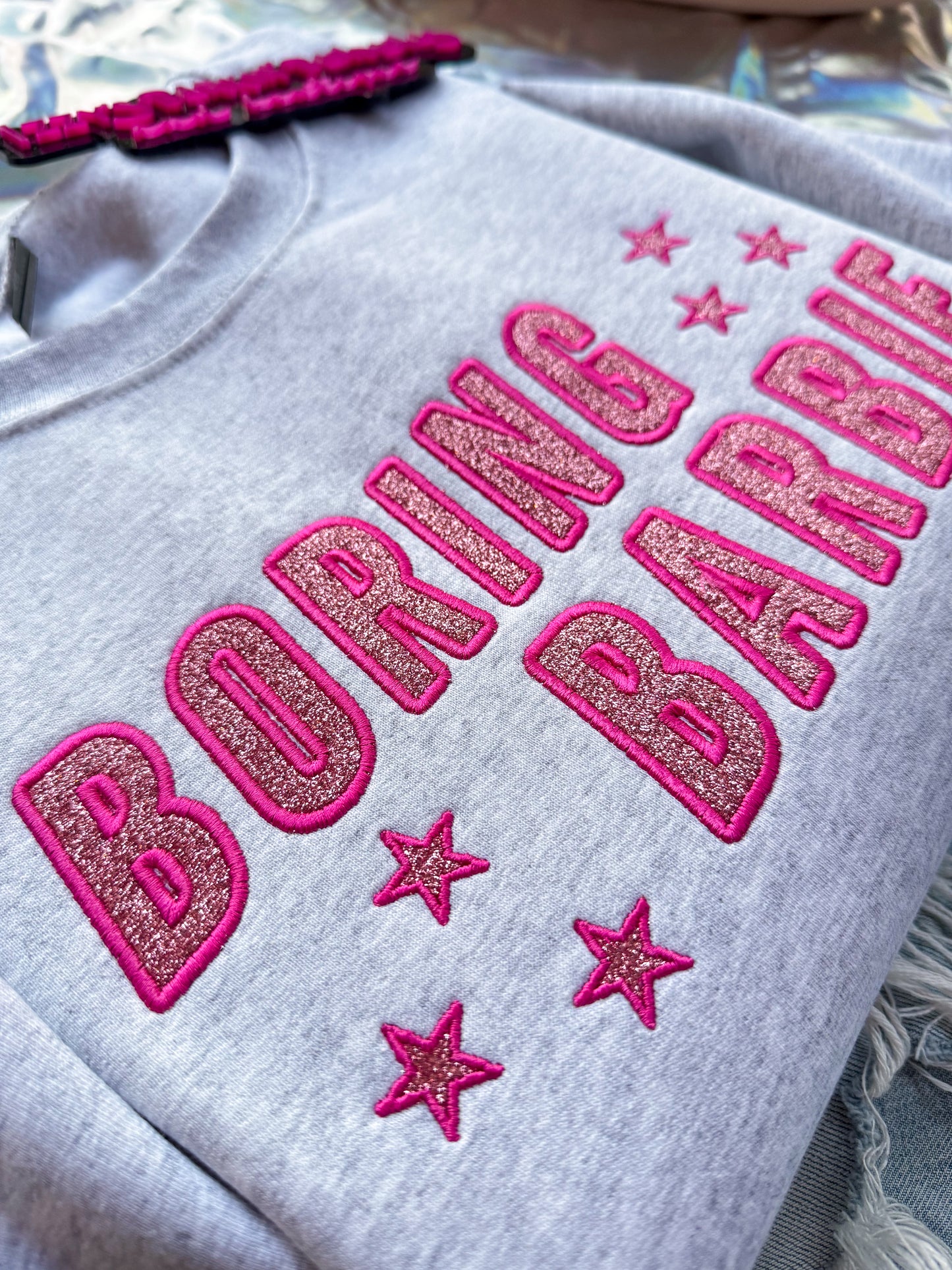 Boring B*rbie Glitter Crewneck
