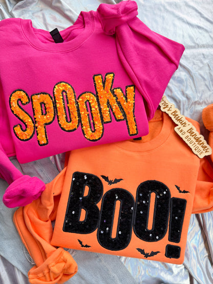 BOO! Sequin Crewneck