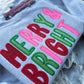 Merry & Bright Glitter Embroidered Crewneck