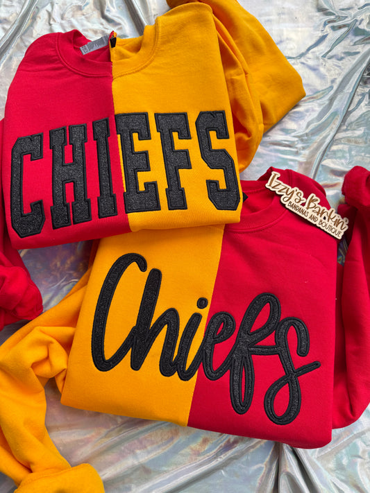 Split Glitter KC Crewneck