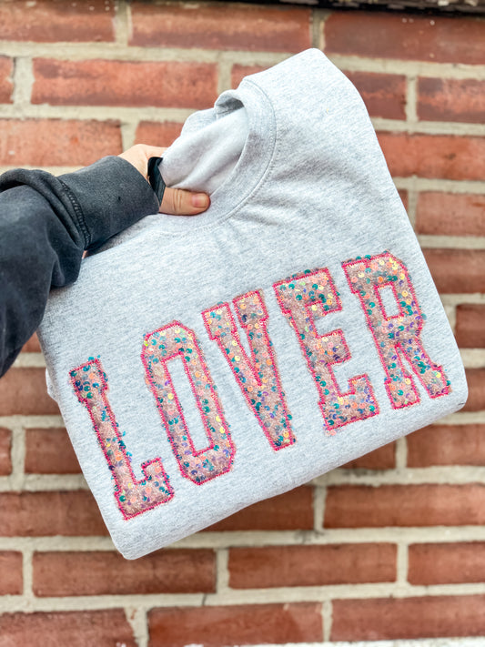 LOVER Sequin Crewneck