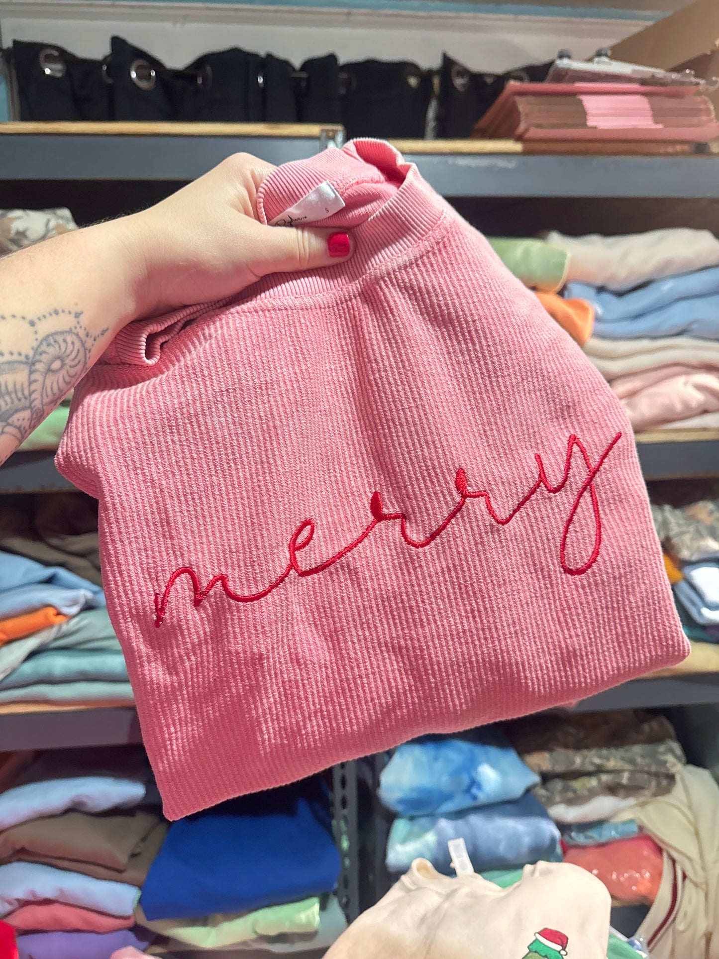 Merry corded Crewneck