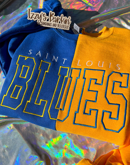 Blue Split Crewneck