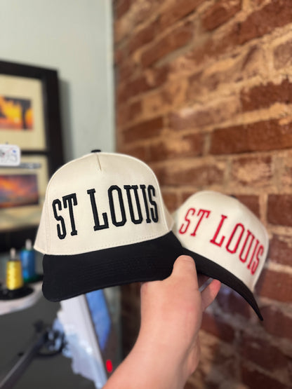 Two Tone Black ST LOUIS 3D Hat