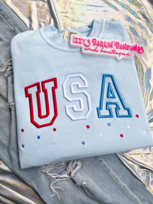 USA 3D Embroidered Tee