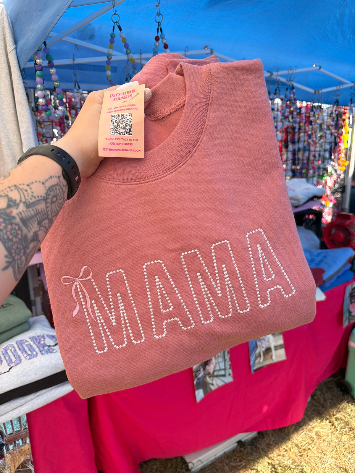2XL mama bow crewneck