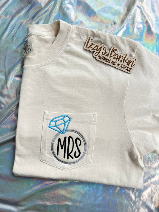 Mrs. Diamond Ring Pocket Tee