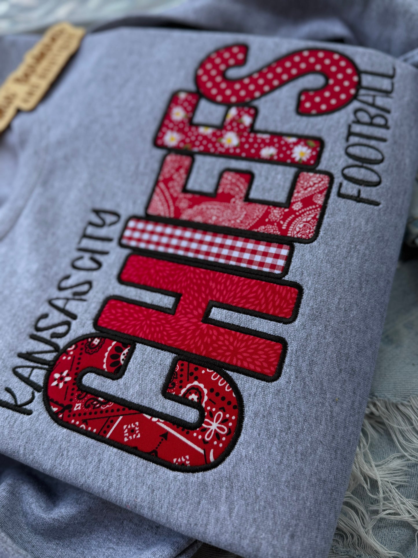 KC Patchwork Appliqué Crewneck