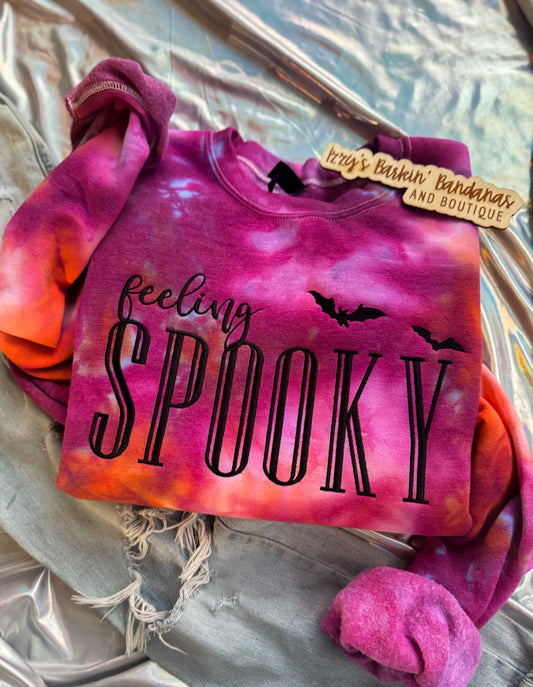 Purple/Orange Feeling SPOOKY Tie Dye Crewneck