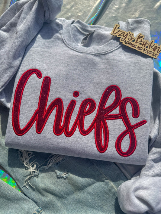 Glitter Cursive KC Crewneck