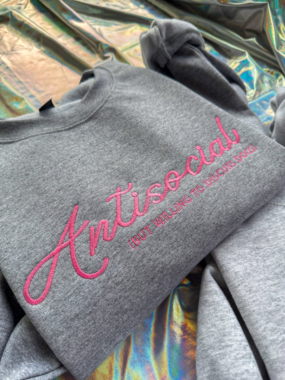 Antisocial (But willing to dicuss dogs) Crewneck