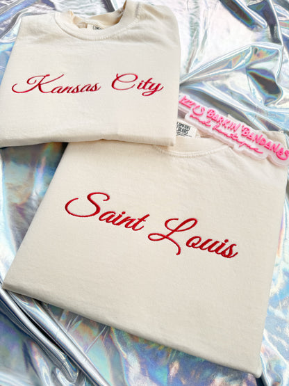 Cursive City Name Tee (customizable)