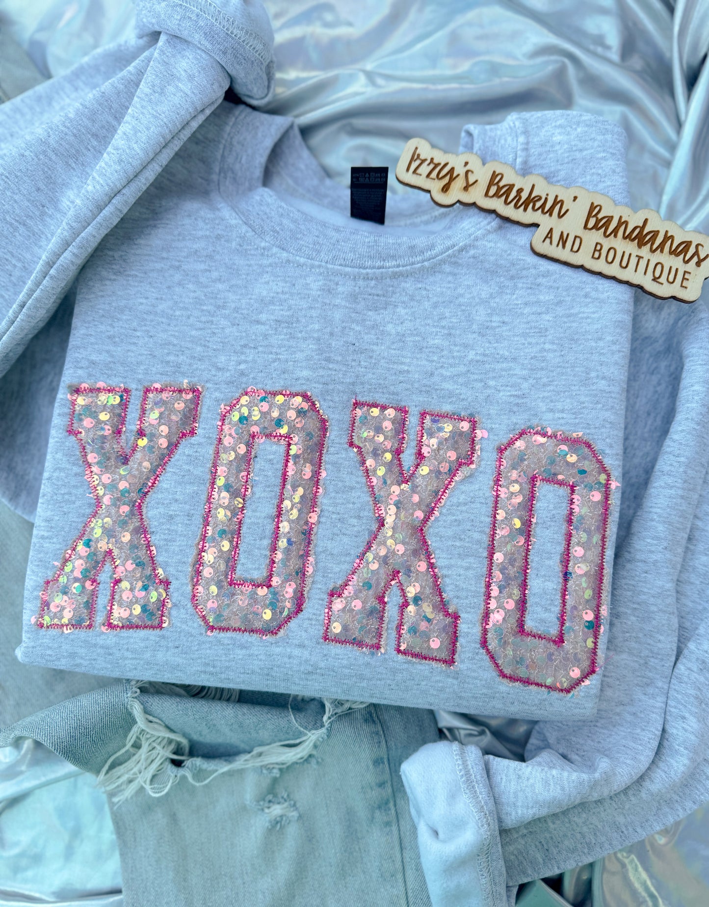 XOXO Sequin Crewneck