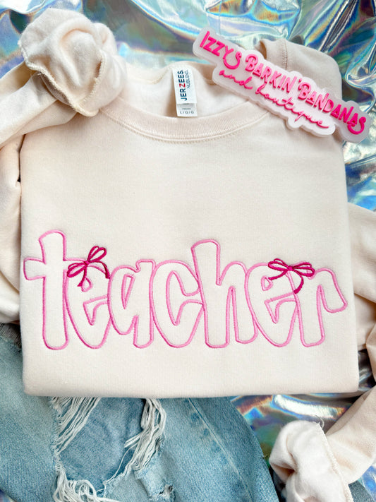 Teacher with Bows Crewneck