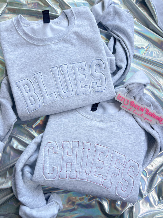 Raw Edge Applique TEAM Crewneck