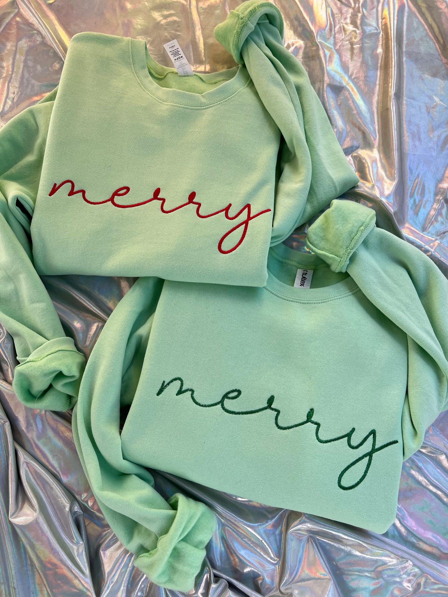 Light Green merry Crewneck