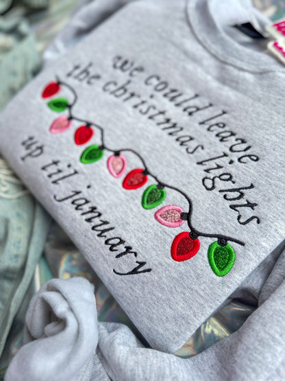 Christmas Lights Glitter Crewneck