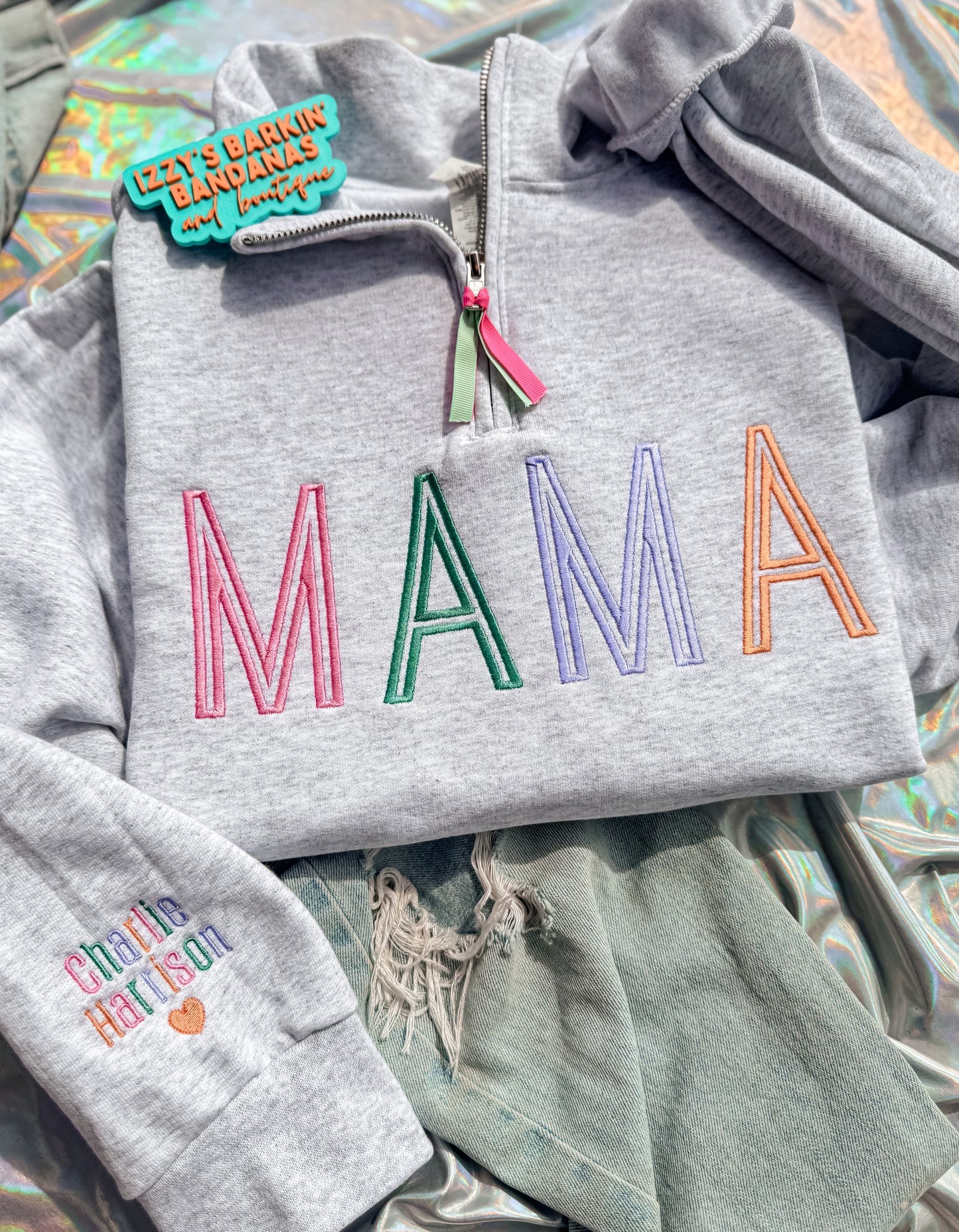 Pastels MAMA (customizable) Quarter Zip