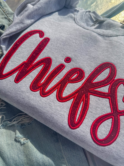 Glitter Cursive KC Crewneck