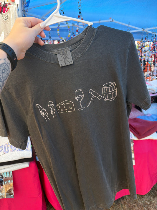 Wine icons tee