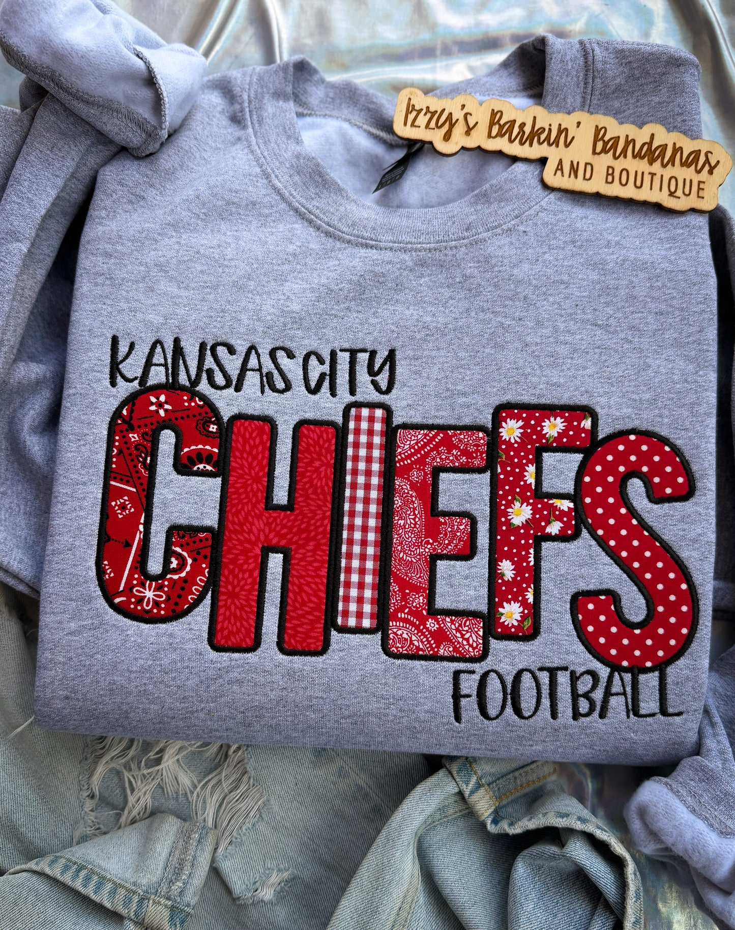 KC Patchwork Appliqué Crewneck