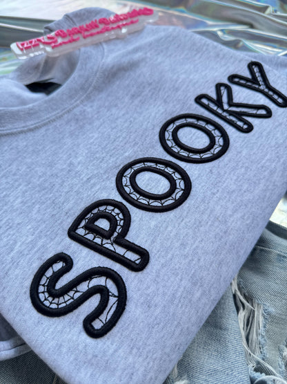3D Spider Web SPOOKY Crewneck
