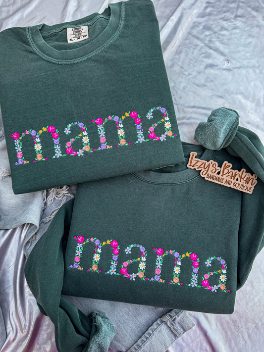 Vibrant Floral MAMA Tee/Crewneck