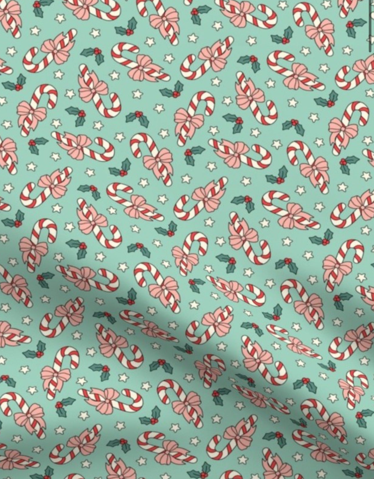 Candy Canes on Green Bandana