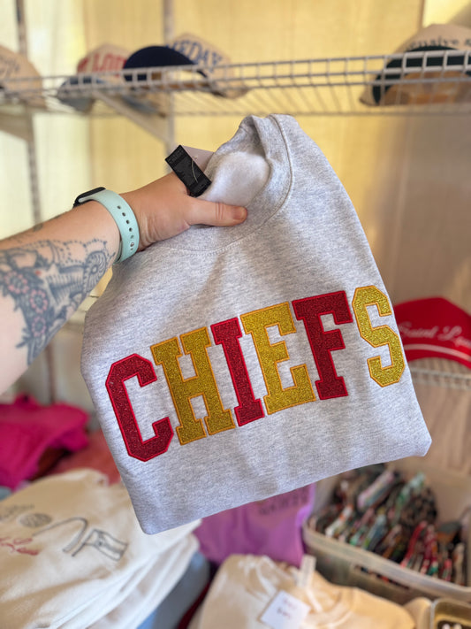 Glitter KC Football Crewneck